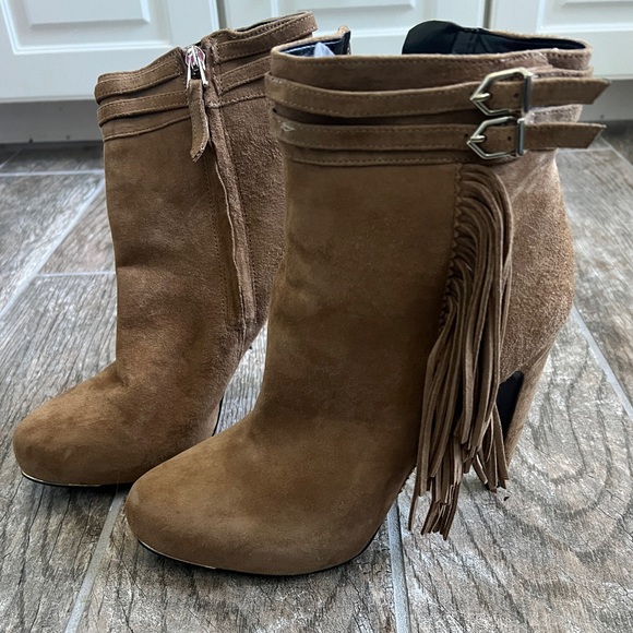 Sam Edelman Brown Keegan Ankle Boots with Fringe, Western feel, Women’s Size 7.5 - Picture 2 of 9